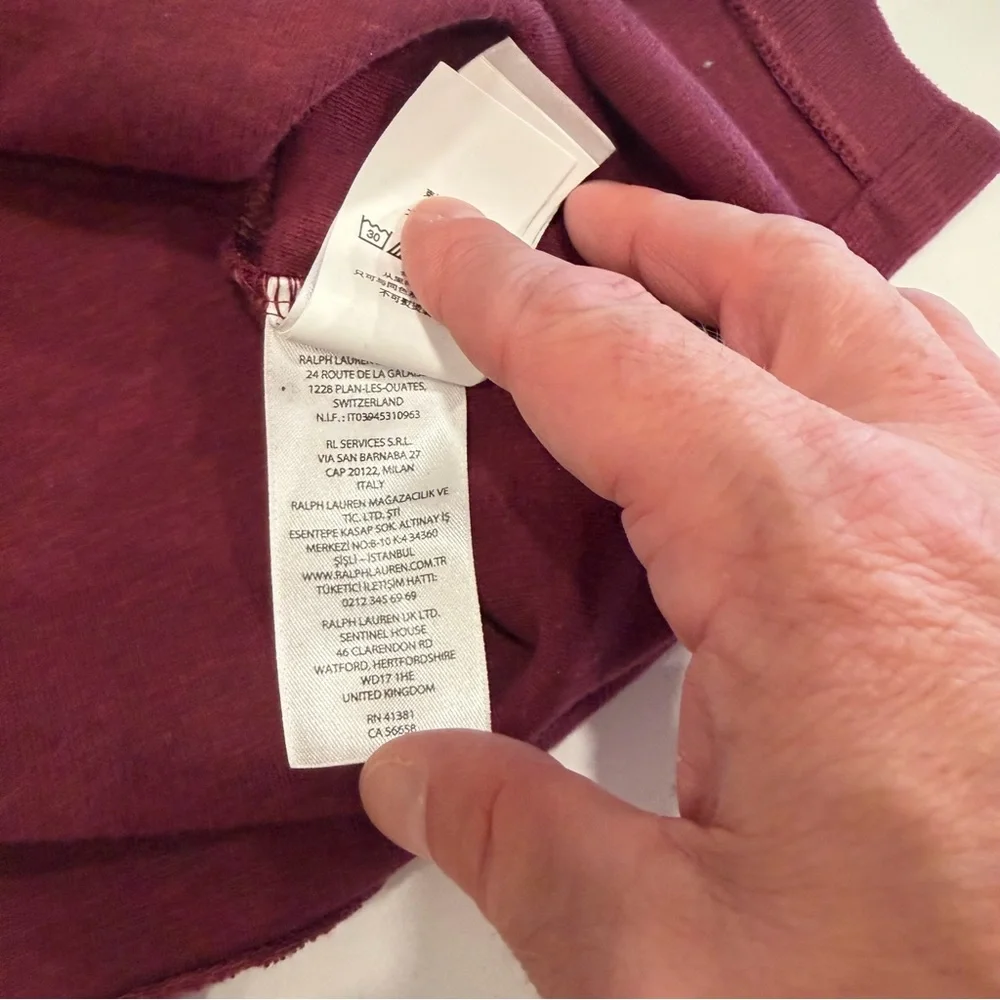 Polo Ralph Lauren Sweater Men's Quarter Zip Maroon Estate Rib -XXL